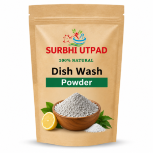 Herbal Dish Wash Powder - natural cow dung ash based utensil cleaner pouch by Surbhi Utpad