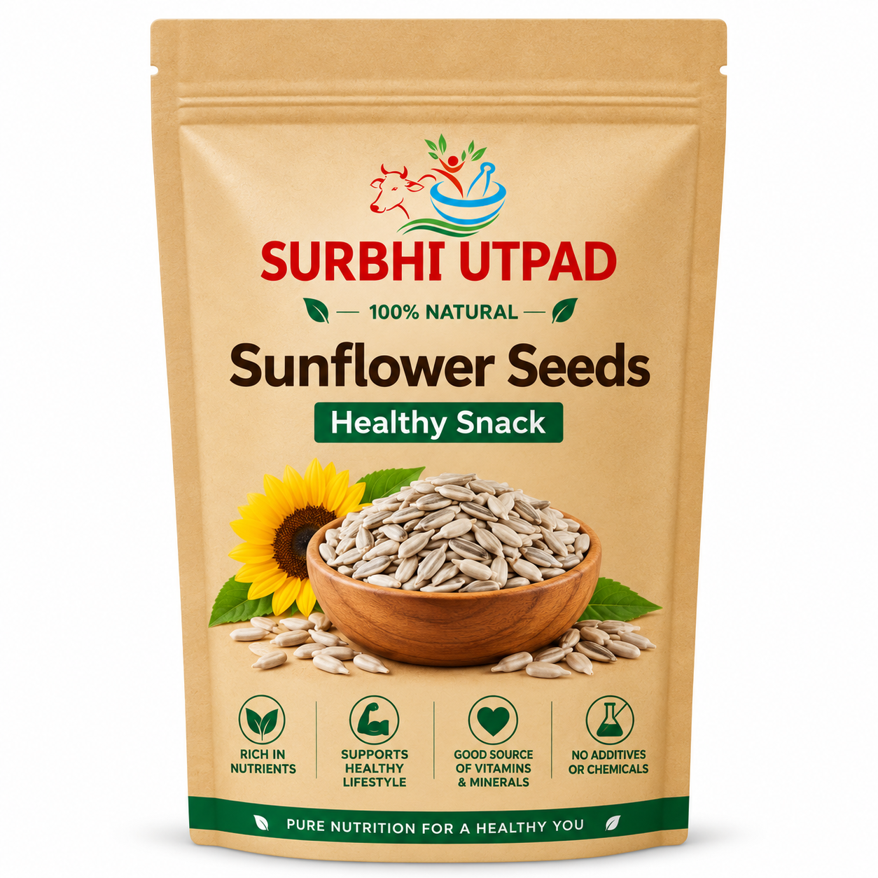 Sunflower-Seeds Sunflower Seeds - 100% natural healthy snack pouch by Surbhi Utpad