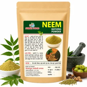Neem Bathing Powder - soap-free herbal bath powder pouch by Surbhi Utpad, 200g