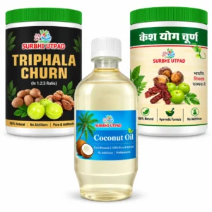 Kit for Black Hair - Triphala Churn, Kesh Yog Churn and Coconut Oil combo by Surbhi Utpad