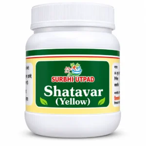 Yellow Shatavar Powder - Ayurvedic vitality herb jar by Surbhi Utpad